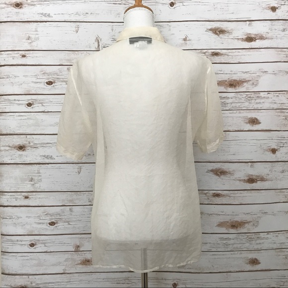 Vintage 100% Silk Adrienne Vitadini Cream Blouse - Picture 3 of 8